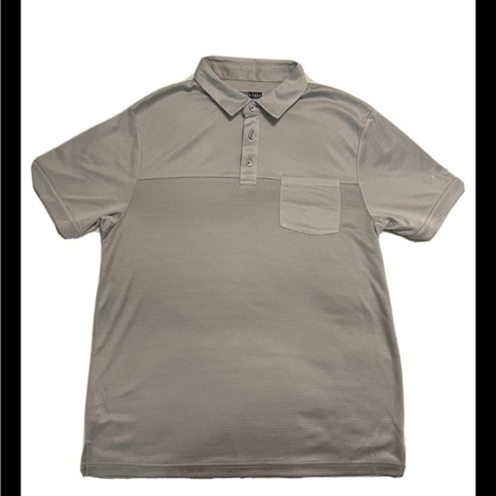 PGA Tour Mens Golf Polo Shirt Gray Size Large Short Sleeve Elastic‎ Sports Wear